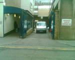 A G4S detainee escort van leaving the secure compound at Communications House