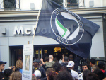 "veggie pride" event in paris 2008 - occupying mcdonalds