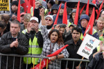 UNITE members at the rally point