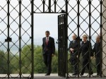 Obama, Merkel and Wieswl visit Buchenwald concentration camp, 5 June 2009