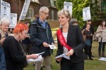 Tamsin hands out Climate Rush flyers for Dec 5