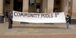 Banner drop outside the Council House in Brum