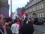 Anti-fascist protesters gathered outside the Liverpool Magistrates Court