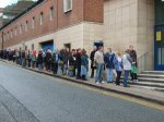 Queuing to get in the festival last year!