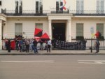 Anarchists picket Serbian Embassy in London, Friday September 11th 2009