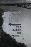 tar sands banner drop over Niagara Falls