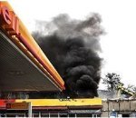 shell garage doing what it does best, burning to the ground.