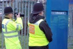 Police filming protesters near Trent Vineyard, Jan 2009