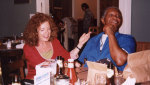 Robert King with Anita Roddick, Aug. 2002