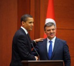 President Obama and President Gul at a press conference in Ankara in April 2009