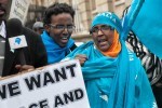 Somalis joined Ethiopians in the protest