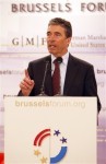 NATO chief Rasmussen speaking at the Brussels Forum conference, 27 March 2010