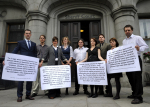 Climate9 outside court after expert witnesses give evidence- Wednesday 24th June