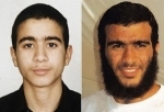Omar Khadr before being imprisoned at Guantanamo in 2002 at the age of 15, left,