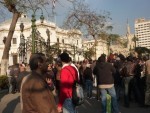 Crowds outside Magles Al Shaab - 08/02/2011