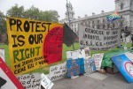 Spot the bomb - a section of Brian's protest in March 2006