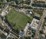 Google earth image with yellow markers