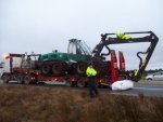 Truck & tree-cutter - (and protestor on the arm!!!)