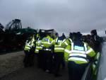 Gardaí hemming in assembled supporters