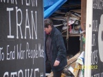 A massive box full of banners untouched by the police