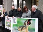 Protesters against hare coursing in Ireland