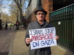 Human Rights supporter, outside Israeli Embassy London, 10th March 2012