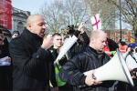 Charlie Flowers (with megaphone) with EDL leader Guramit Singh