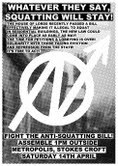 Squatting will Stay: leaflet
