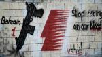 Local graffiti urging the F1 authorities to cancel the Bahrain Grand Prix