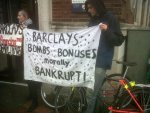 Critical Mass outside Barclays on Preston Circus