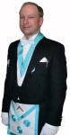 Breivik in his Masonic religious cult outfit