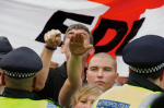 Hitler salute by EDL in Walthamstow