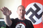 Chris Lewis - Nazi salute, Nazi flag, Blood & Honour T-shirt