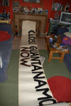 Banner painted and drying off
