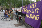 new banners at food not bombs, cardiff