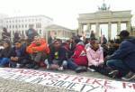 Refugee strike at the Brandenburger Tor Berlin