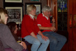 The family relaxes in the Brian Boru pub at a social event Saturday night