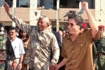 Nelson Mandela and Muammar Gaddafi, Tripoli, October 1997