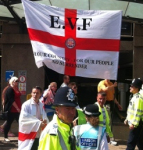 Same flag at EVF Croydon demo