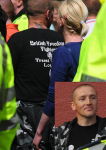 "Angers Ogg" in British Freedom Fighters shirt at SDL demo, Kilmarnock