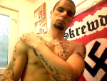 Luke Pippen - Swastika flag, Nazi tattoos (goatee)