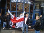 EDL outside The Rose and Crown pub