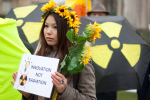 Protester calling for an end to nuclear power