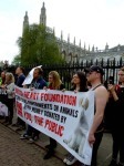 One of several anti BHF messages, Kings College Chapel in the background.