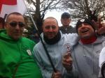 Andrew Doyle with EDL members Gavin Dunn and David McCubbin