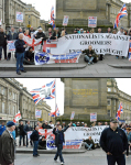 Linzi Brown at National Front demo in Newcastle