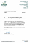 Enforcement letter confirming that Glin Coursing Club had no planning permission