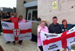 Paul Barton and Victoria Armstrong with Stephen Yaxley-Lennon - North East EDL