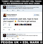Tommy Openly Invited Violent EDL Fascists To Birmingham