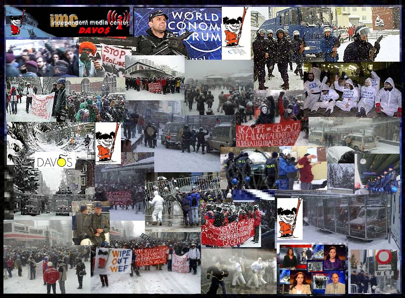 Photo montage of WEF protests